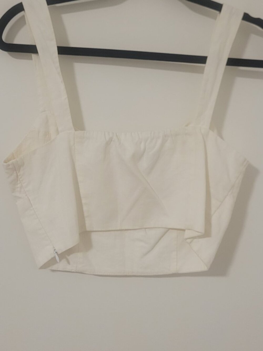 Banana Republic Linen Bustier Crop Top - Cream White - Size 6 - Side Zip - Picture 3 of 4